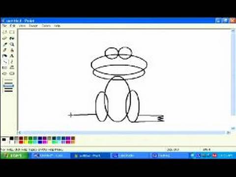 Microsoft Paint'te Karikatür Hayvanlar Çizim: Çizgi Film Kurbağanın Alt Beden Ms Paint'te Çizim Yapmak Nasıl