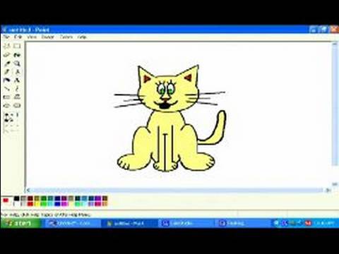 Ms Paint'te Bir Karikatür Kedi Rengi Nasıl Microsoft Paint'te Karikatür Hayvanlar Çizim : 