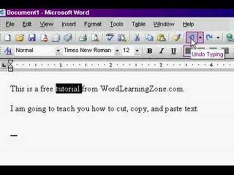 Microsoft Word: Kesmek, Kopyalamak, Yapıştırmak