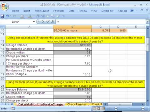Excel Busn Matematik 35: Kontrol Hesapları: Servis Ücreti Ve Denge