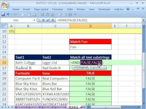 Excel Sihir Numarası 321: Maç Metin Alt Dizeleri