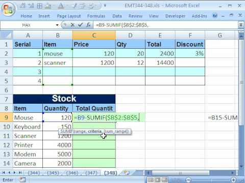 Excel Büyü Hüner 348: Birim Stok Toplam Etopla İşlevi Hüner İçin Formül