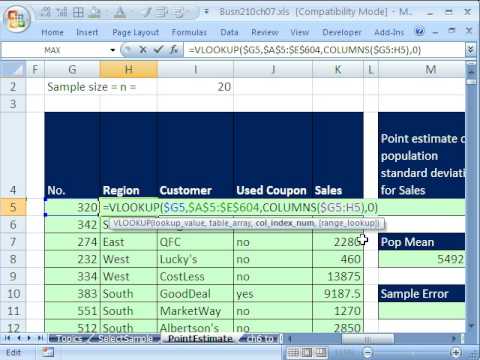 Excel İstatistik 75: Nokta Tahminleri Ve Örnek Hata