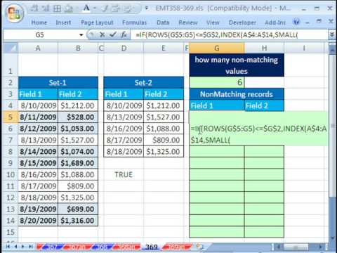 Excel Sihir Numarası 369: 2 Listeleri Karşılaştırabilirsiniz, İki Kez Listelenen Değil Kaydı Ayıklamak
