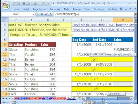 Excel Büyü Hüner 405: Üç Aylık Karşılaştırmalı Rapor Topla İşlevi