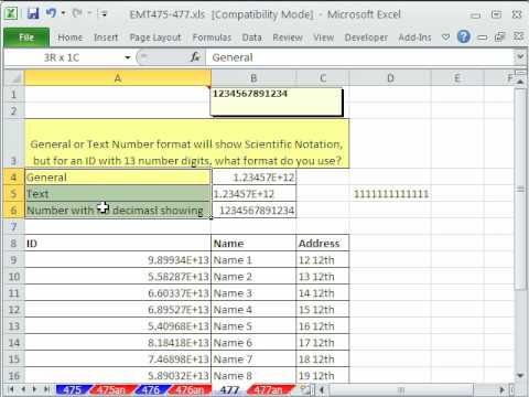 Excel Büyü Hüner 477:13 Haneli Sayı Numarası Bilimsel Gösterim Gösterir!?