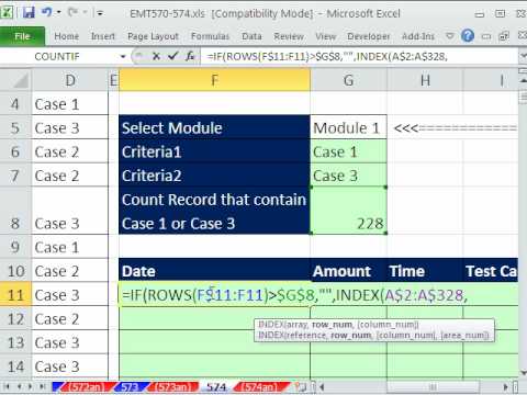 Excel Sihir Numarası 574: Veri Kategorileri Olan Ölçütleri Filtre Uygulama Dizi Formülü