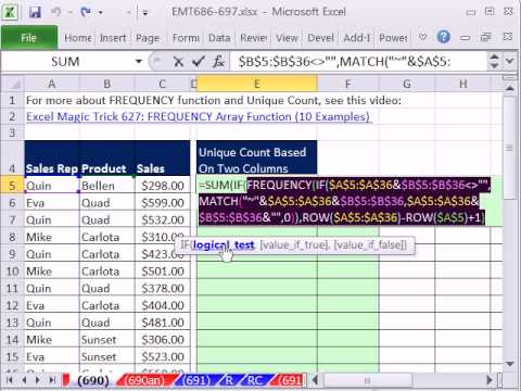 Excel Sihir Numarası 690: Benzersiz Kayıtlar Yatay Olarak 2 Sütunları, Liste Değerlerini Temel Alan Ayıklamak