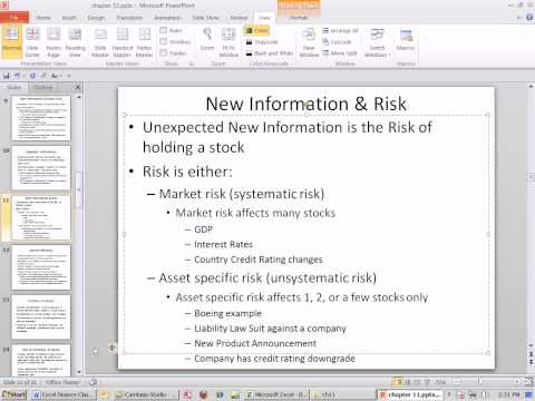 Excel Finans Sınıfını 106: Beklenmedik Bilgiler, Piyasa Ve Kıymet Belirli Risk, Çeşitlendirme, Beta