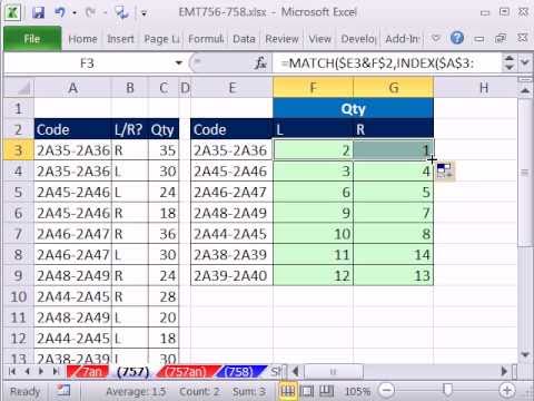 Excel Sihir Numarası 757: İki Arama Değerleri Ve 2 Arama Sütunları? Harika Formül Dizin Ve Maç