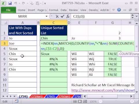 Excel Sihir Numarası 759: Sıralama Listesi İçin Formül Dizi Ve Çoğaltmaları - Aralığı Adlı Dinamik Kaldırma