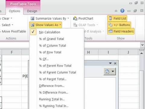 Excel 2010 İstatistik #41: Ortak Olasılık Tablo Özet Tablo İle