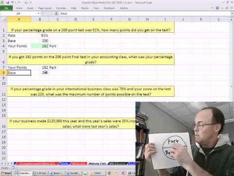 Excel 2010 İş Matematik 36: Ezberleme Hüner Yüzde Matematik Problemleri İçin