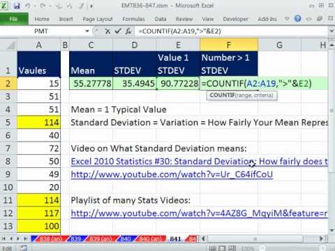 Excel Sihir Numarası 841: Bir Standart Sapma Ortalama, Sayma Ve Koşullu Biçimlendirme Değerlerini Yukarıda