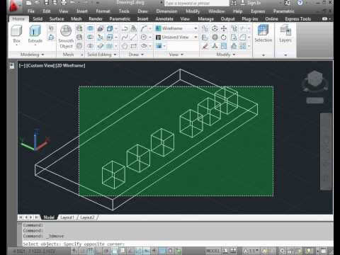Autocad 2012 - 3D Modelleme Video Eğitimi - Taşı Komutunu Kullanmayı Öğrenin