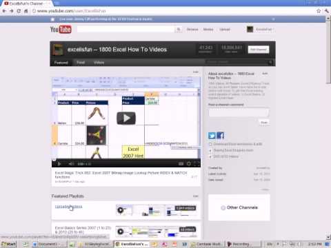 Excelisfun: Arama Yöntemi Excel Videoları, Çalma Listelerini Bulmak Ve Çalışma Kitaplarını 2012 Youtube İndirmek İçin