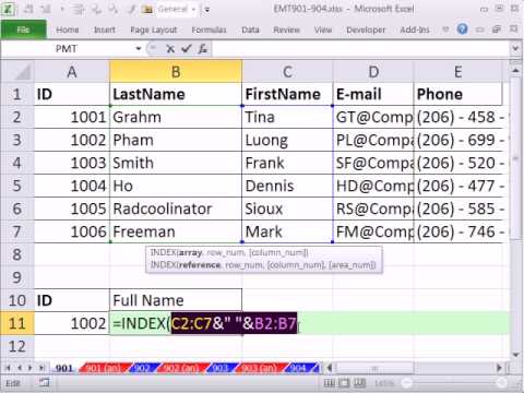 Excel Sihir Numarası 901: Arama İlk Ve Son Adı 2 Farklı Hücreleri Ve Dönüş Sonra 1 Hücreye
