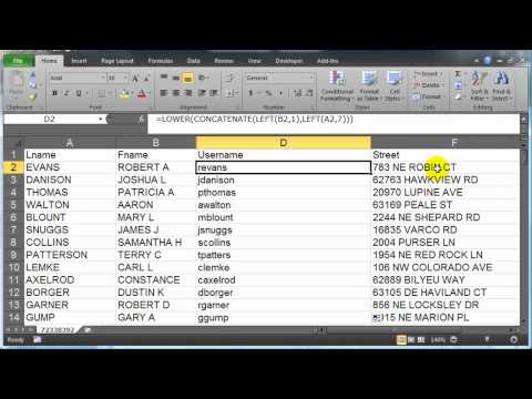 Kullanıcı Adı Ve Şifre Oluşturmak İçin Excel Ve Metin İşlevlerini Kullanın
