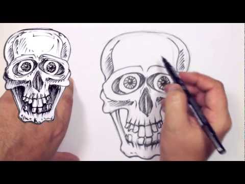 Nasıl Bir Çizgi Film Kafatası - Kafatası Çizim Ders Beraberlik İçin