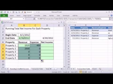 Excel Sihir Numarası 925: Sumıfs İşlevi Ve Tablo Özelliğini Çalışan Toplam Net Gelir Formül Oluşturmak İçin