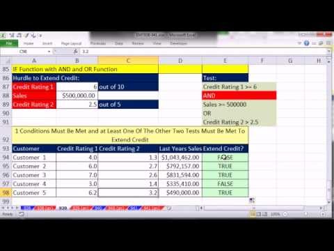 Excel Sihir Numarası 939: Kullanım Veya Ve Ve Eğer Mantıksal Testler İçin İşlev İşlevlerinde