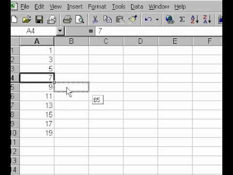 Hücre İçeriğini Microsoft Office Excel 2000 Sürükleme