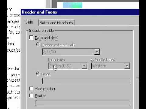 Microsoft Office Powerpoint 2000 Görünüm Üstbilgi Ve Altbilgi