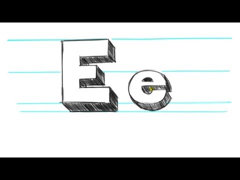 Nasıl 3D Mektuplar E - Draw Büyük E Ve Küçük Harf E 90 Saniye İçinde