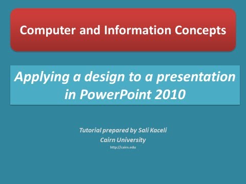 Sunuyu Powerpoint 2010 Yılında Bir Tema Veya Tasarım Uygulamak