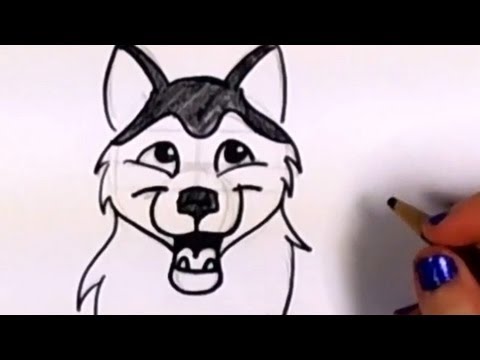 Nasıl Bir Karikatür Köpek Çizmek - Şirin Bir Husky Köpek Cc Çizmek İçin