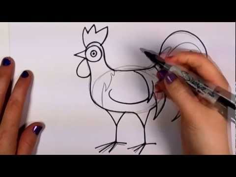 Nasıl Tavuk Karikatür Çizmek - Draw Horoz Adım Adım Kolay Ve Şirin Cc