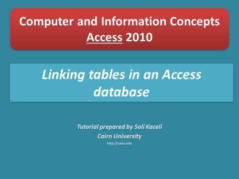 4. Erişim 2010: Access Veritabanındaki Tabloları Bağlama Ve Bir Basit Sorgu Ve Rapor Oluşturma