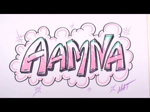 Aamna Adını Yazmayı Grafiti #32 50 İsim Tanıtım Tasarım