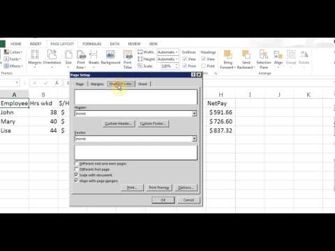 Microsoft Excel 2013 Pt 4 (Sayfa Yapısı, Üstbilgi/altbilgi, Tekrar Satır)