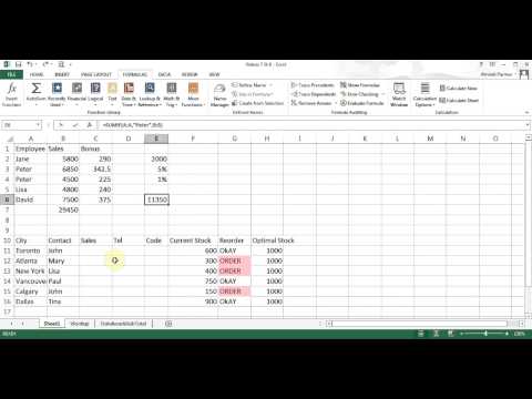 Microsoft Excel 2013 Pt 7 (Eğer, Sumıf, Sumıfs, Eğersay, Eğerortalama, Düşeyara)