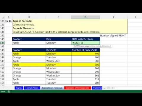 Highline Excel 2013 Sınıf Video 02: Kapsamlı Excel Formül Türleri Ve Elemanları Video 12 Örnekler