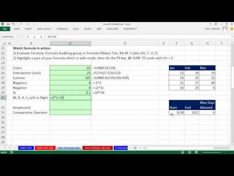 Highline Excel 2013 Sınıf Video 03: Nasıl Formülleri Hesaplar: Excel Öncelik Sırası
