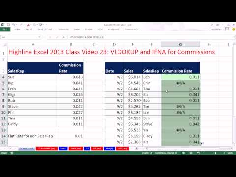 Highline Excel 2013 Sınıf Video 23: Düşeyara Ve Ifna Komisyon İçin
