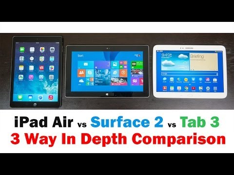 Apple İpad Hava Vs Microsoft Surface 2 Vs Samsung Galaxy Tab 3 (Tam Ayrıntılı Karşılaştırma)