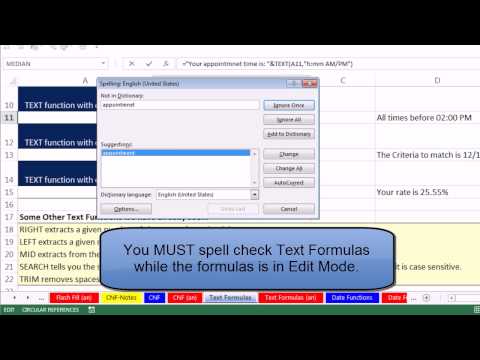Highline Excel 2013 Sınıf Video 30: Özel Sayı Biçimlendirme Ve Metin İşlevleri, (33 Örnekler)