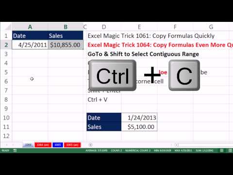 Excel Sihir Numarası 1064: F5 Formüllerle Bile Daha Hızlı Kopya Anahtar Ve Üst Karakter + Enter