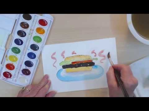 Dersler Çocuklar İçin Boyama | Nasıl Çizmek Ve Hamburger Boya | Cp