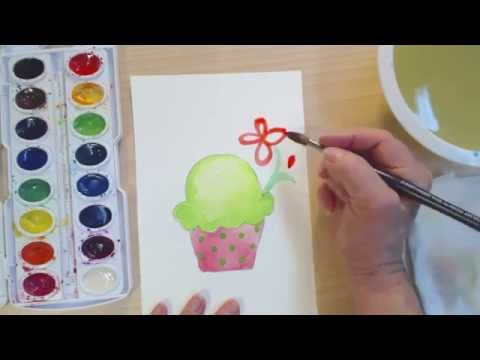 Çocuklar İçin Basit Resim Dersleri | Nasıl Çizmek Ve Çiçek Çörek Boya | Cp
