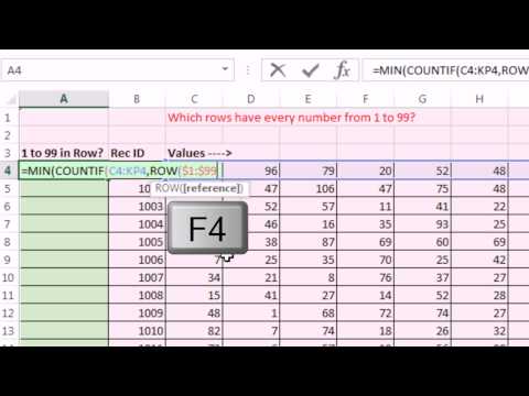 Bay Excel Ve Excelisfun Hile 167: Are Tüm Aralıktaki Sayıların 1-99? Dizi Formülü Veya Vba?