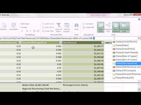 Excel 2013 Powerpivot Temelleri #10: İşlev Değişikliği Filtre Bağlamı İçin Hesaplamak (14 Örnekler)