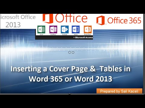 5. Kapak Sayfaları, Sayfa Sonlarını Ve 365 Word'de Tablo Veya Word 2013 Ekleme