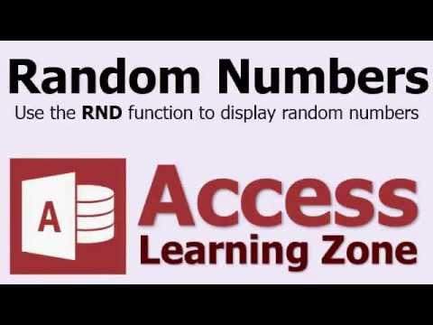 Microsoft Access Rasgele Sayılar - Rnd İşlevi