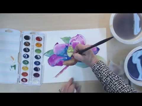 "neon" Manolya Çiçek Suluboya Resim - Hız Çizim Ve Boyama Hızlandırmak | Cp