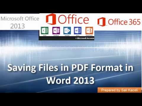 Word 2013 Üzerinden Pdf Formatında Dosyaları Kaydediliyor