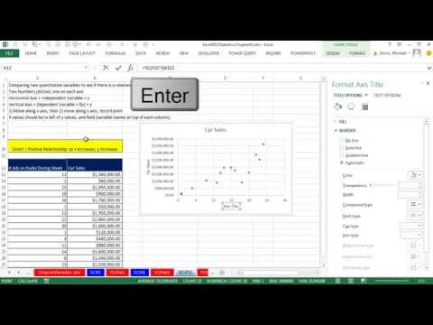 Excel 2013 İstatistiksel Analiz #13: Grafik Ve Eğilim Çizgisi, X Y Verisi, 2 Nicel Değişken Olan Dağılım